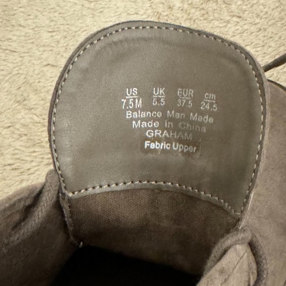 Taupe Suede Booties Women 7.5 M Carlos "Graham" lace-up tan boho ankle boot - Picture 9 of 11